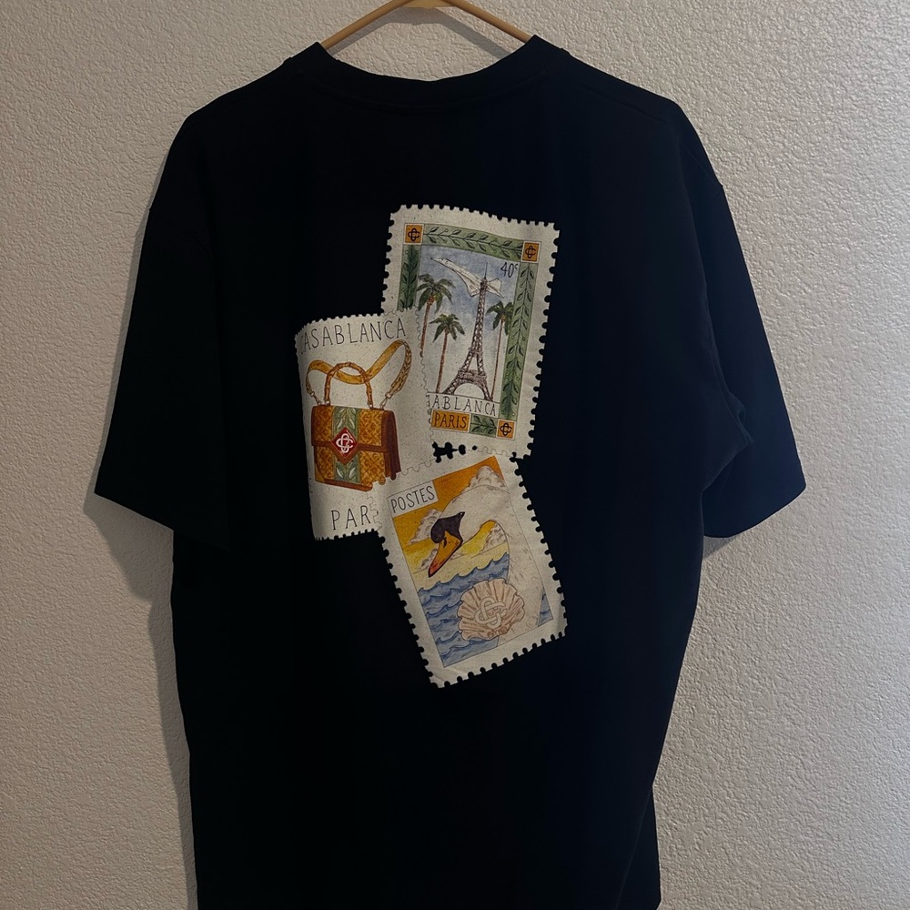Black Short Sleeve Tee with Graphic Design
